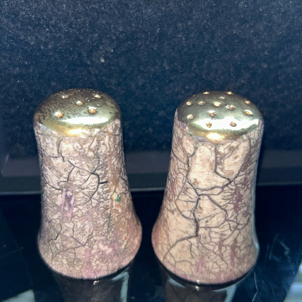 GOLD MATTED SALT & PEPPER SHAKERS